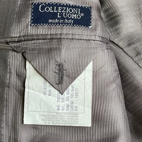 Collezioni L’Uomo Made In Italy Seta Silk And Wool Mens 2 Button Blazer Size 40R